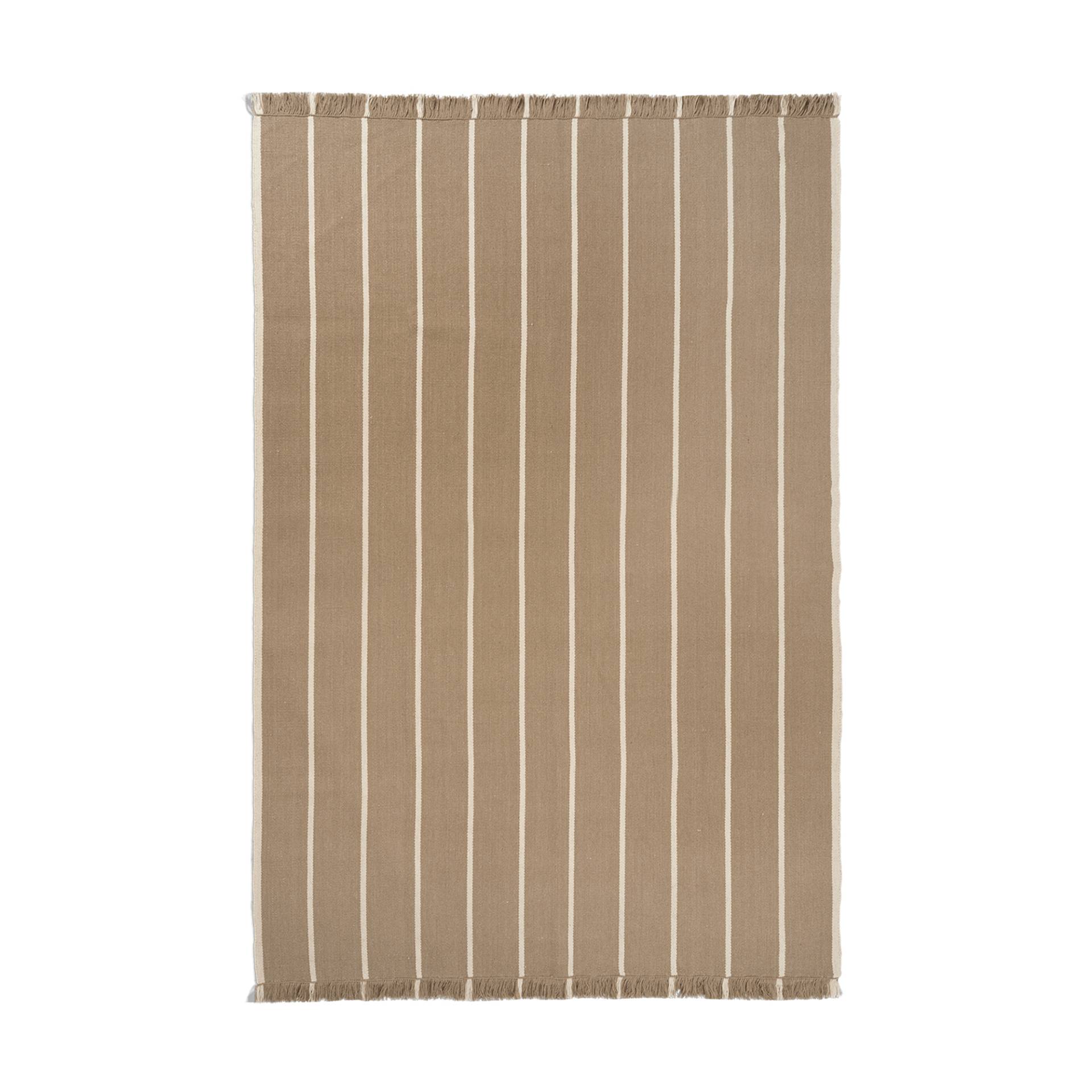 ferm LIVING - Calm Kelim Wollteppich 200x140cm - dunkelsand/off-white/handgefärbt/LxBxH 300x200x1cm/jedes Stück ein Unikat von ferm LIVING