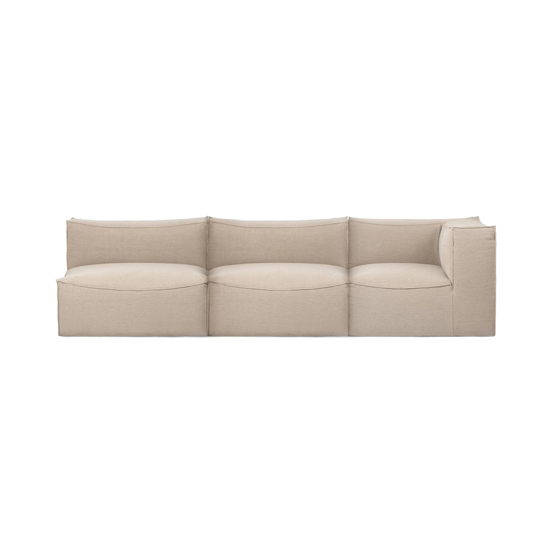 ferm LIVING - Catena Modular 3-Sitzer Sofa Armlehne rechts - natur/Rich Linen/BxHxT 310x76x95cm von ferm LIVING