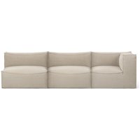 ferm LIVING - Catena Modular 3-Sitzer Sofa mit Armlehne rechts, natur (Rich Linen) von ferm LIVING