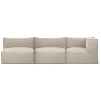 Ferm Living - Catena Modular 3-Sitzer Sofa mit Armlehne rechts, natur (Rich Linen) von Ferm Living