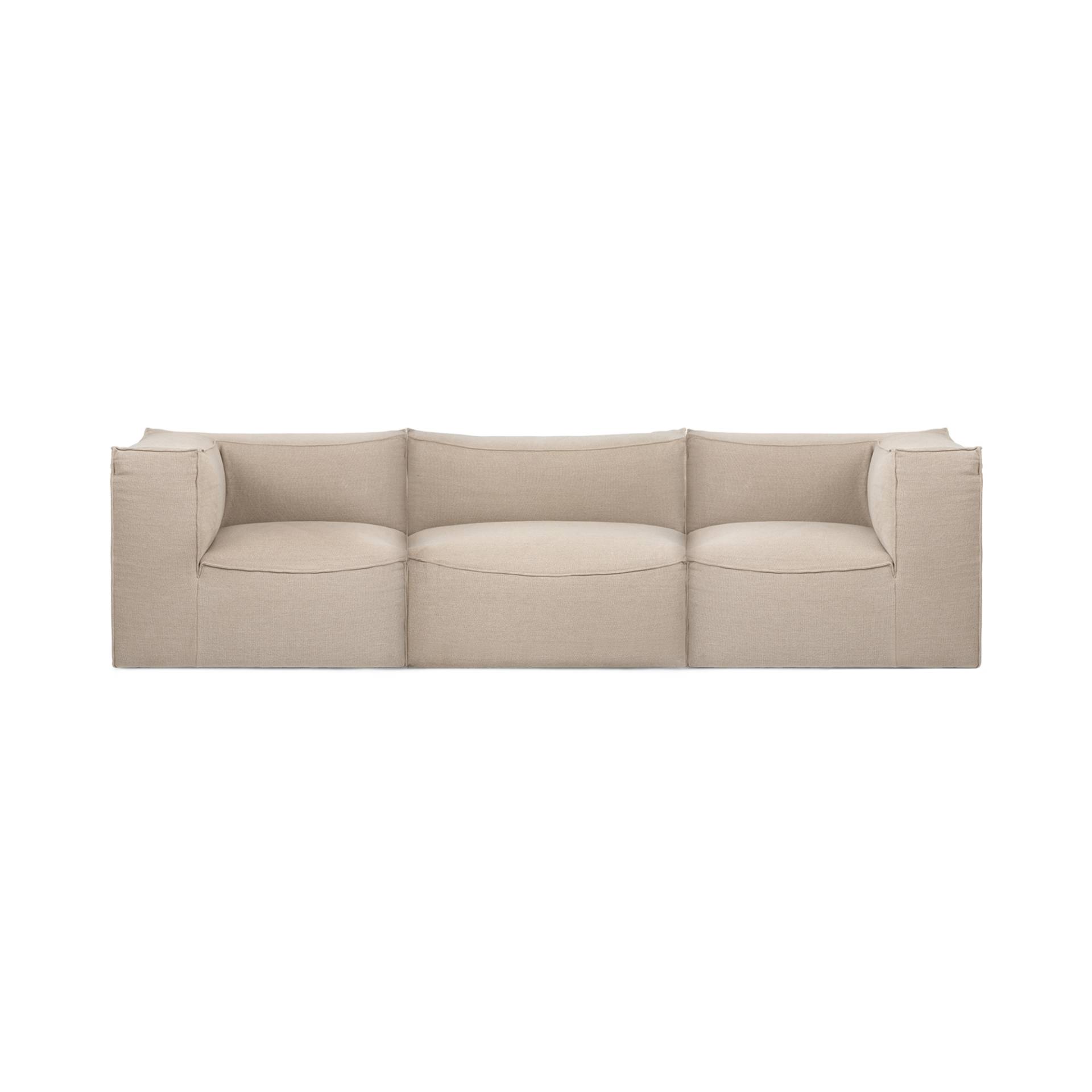 ferm LIVING - Catena Modular 3-Sitzer Sofa - natur/Rich Linen/BxHxT 335x76x95cm von ferm LIVING