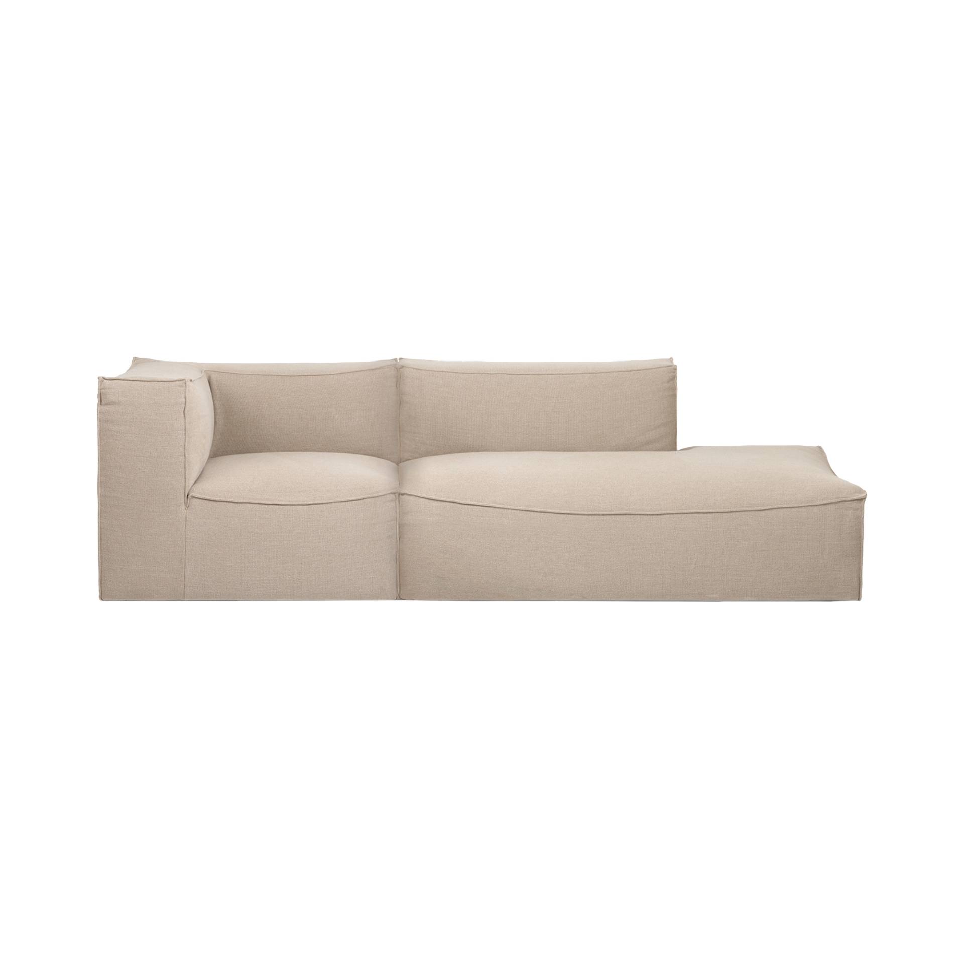 ferm LIVING - Catena Modular 3-Sitzer Sofa offene Seite rechts - natur/Rich Linen/BxHxT 290x76x95cm/Tiefe offen 108cm von ferm LIVING