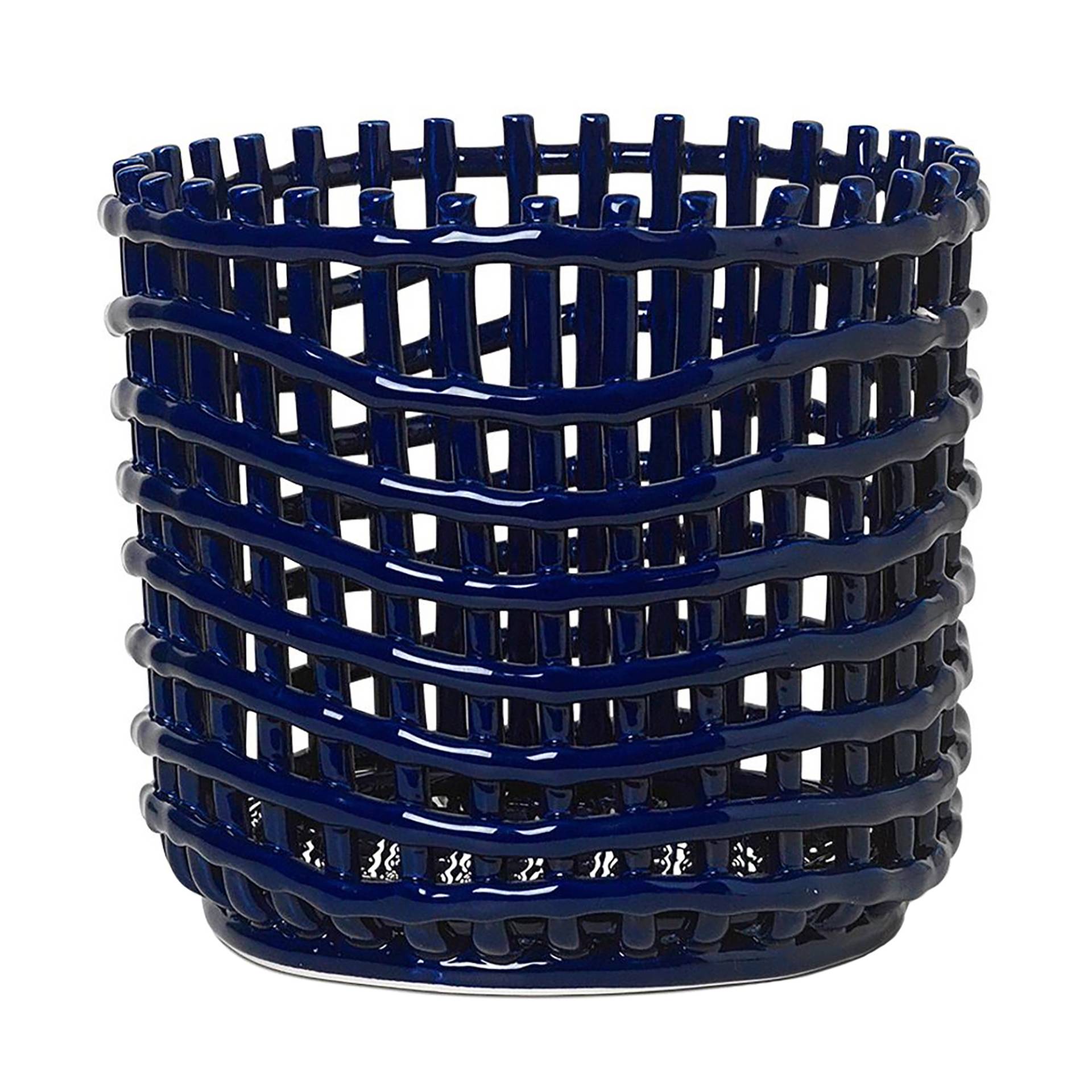 ferm LIVING - Keramik Korb L - blau/H x Ø 21x23,5cm/für Innen- und Außenbereich geeignet von ferm LIVING