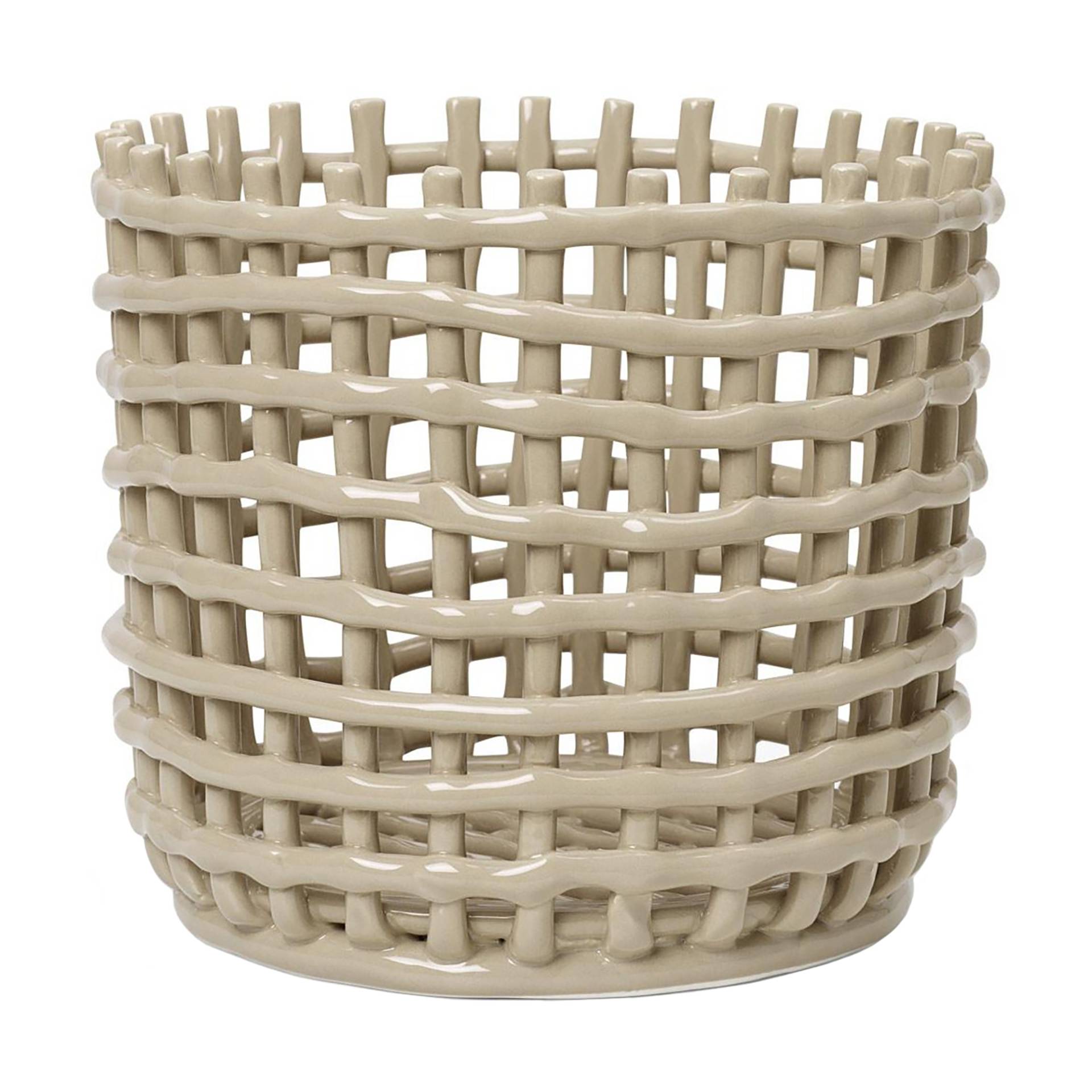 ferm LIVING - Keramik Korb L - kaschmir/H x Ø 21x23,5cm/für Innen- und Außenbereich geeignet von ferm LIVING