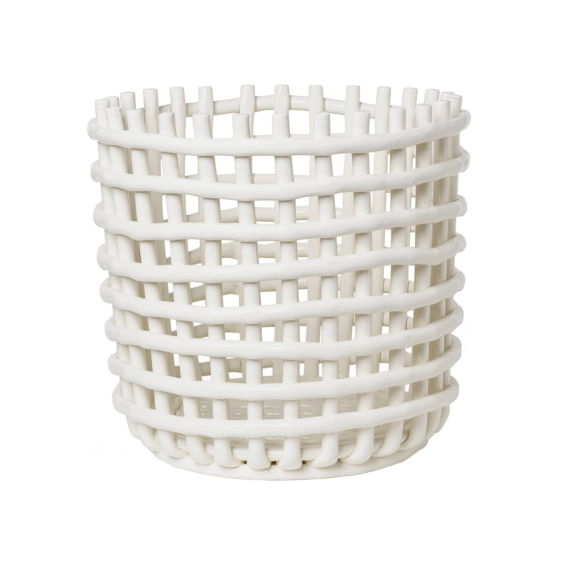 ferm LIVING - Keramik Korb XL - off-white/H x Ø 32x35cm von ferm LIVING