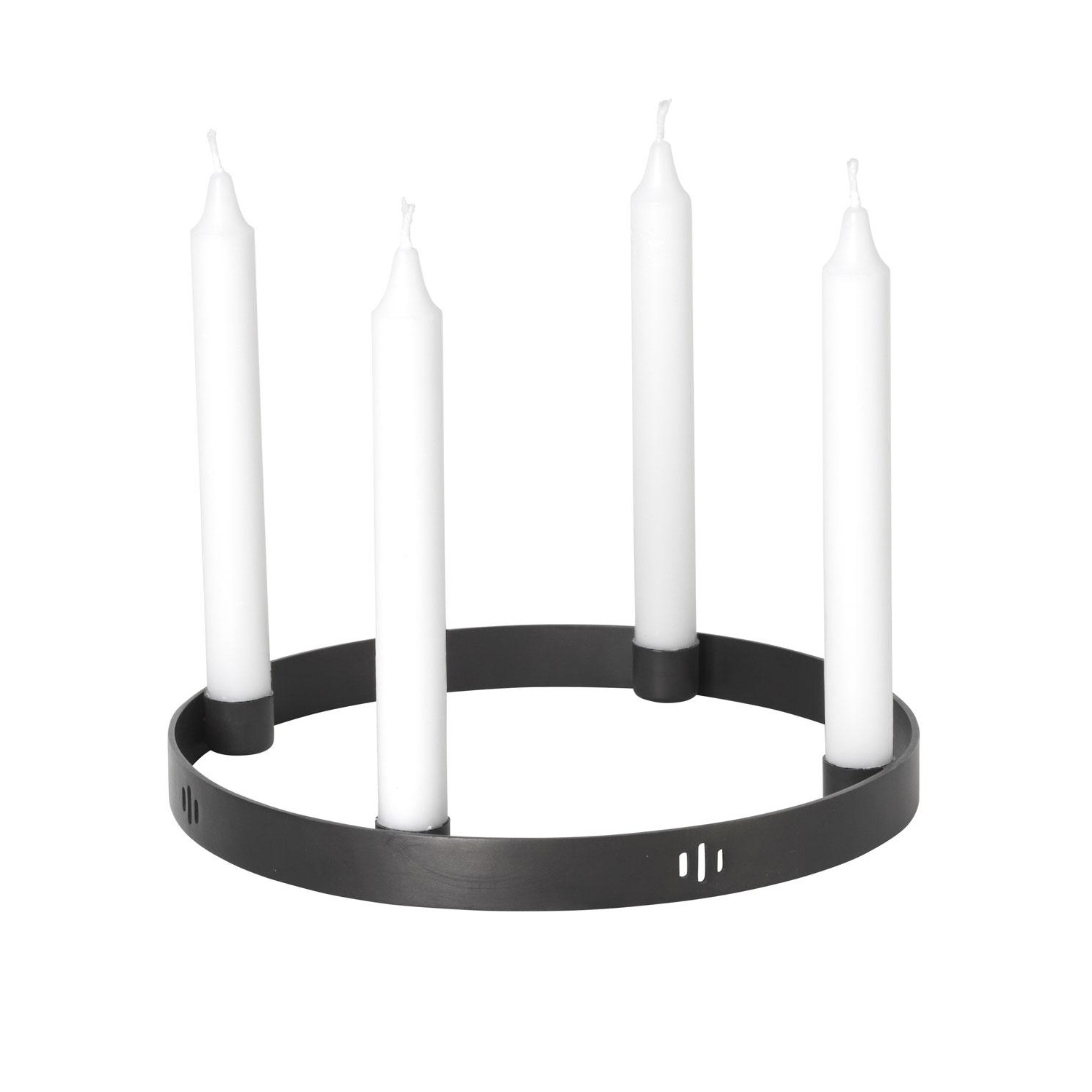 ferm LIVING - Circle Kerzenständer S - schwarz/matt/Ø25cm/schwarzer Patina von ferm LIVING