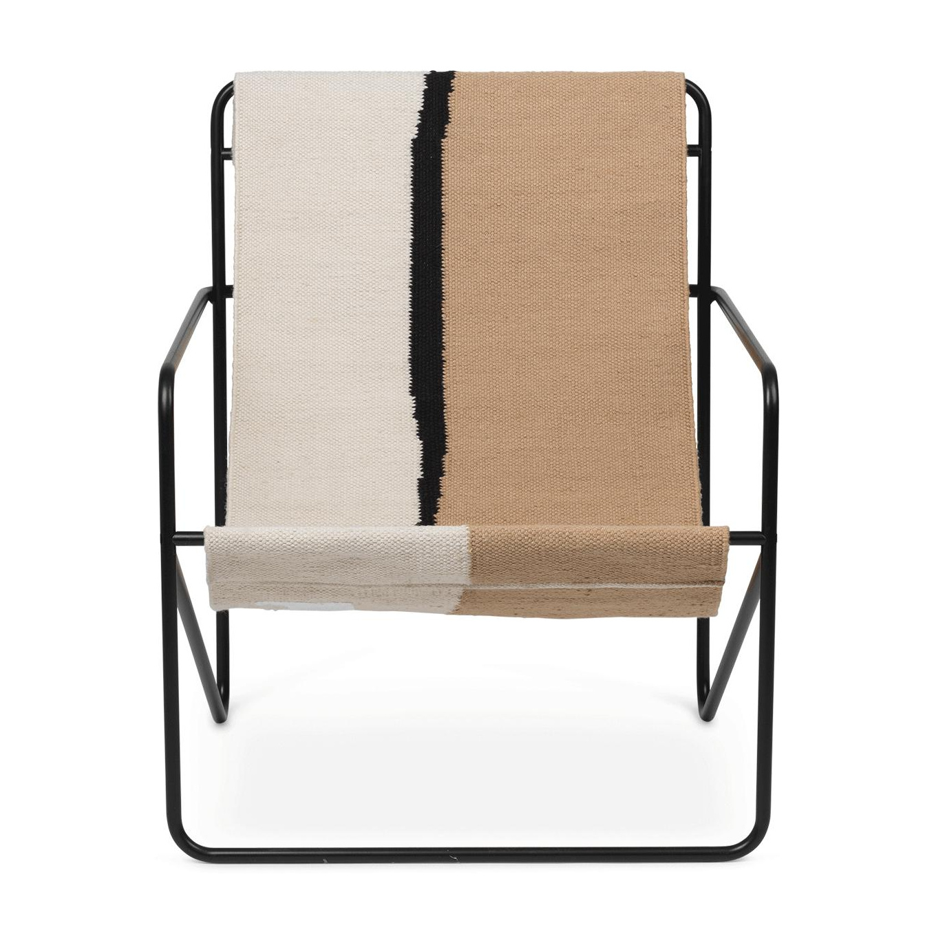 ferm LIVING - Desert Loungestuhl Gestell schwarz - hell beige/pulverbeschichtet/BxHxT 63x77,5x66,2cm/für Innen- und Außenbereich geeignet von ferm LIVING