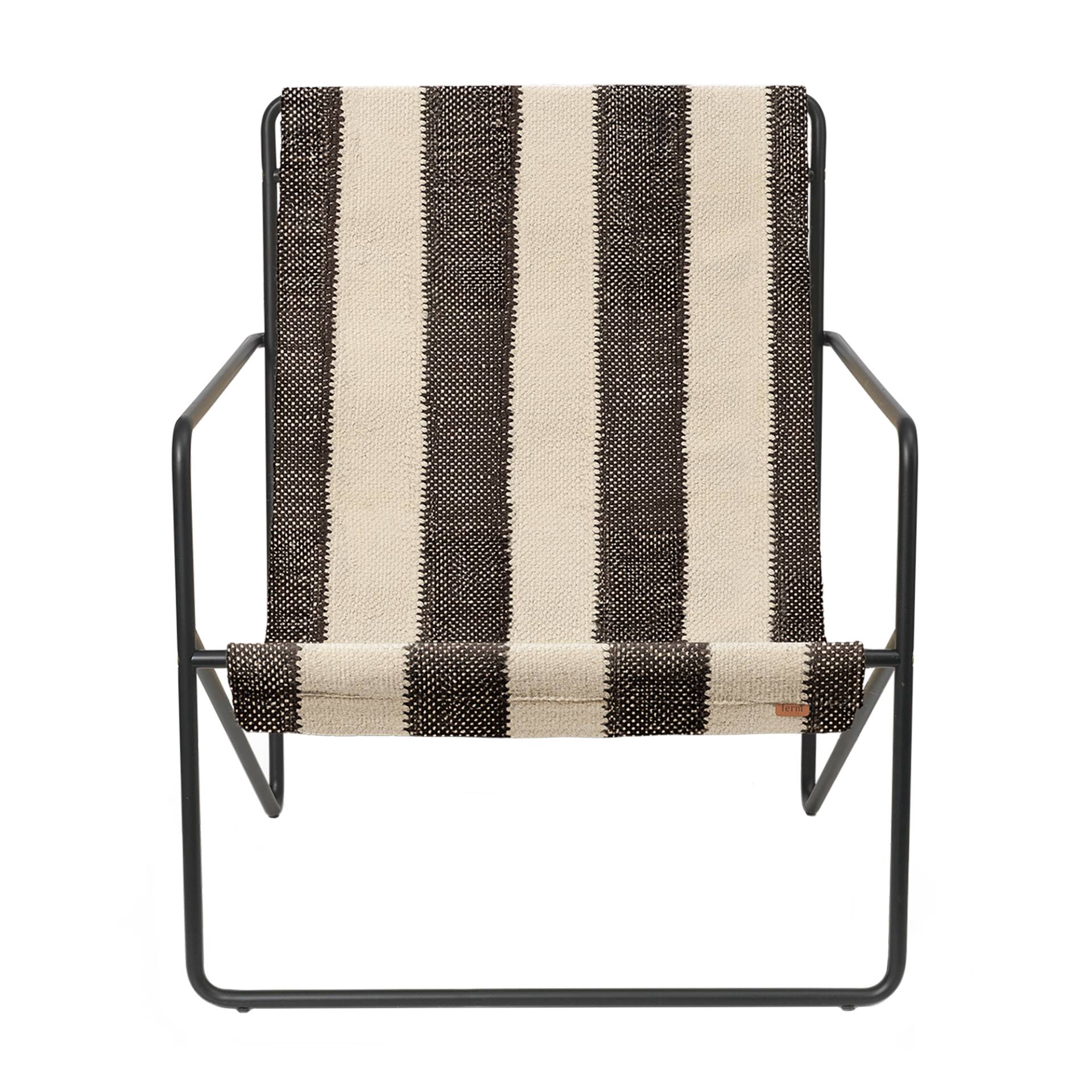 ferm LIVING - Desert Loungestuhl Gestell schwarz - off-white/schokolade/pulverbeschichtet/BxHxT 63x77,5x66,2cm/für Innen- und Außenbereich geeignet von ferm LIVING