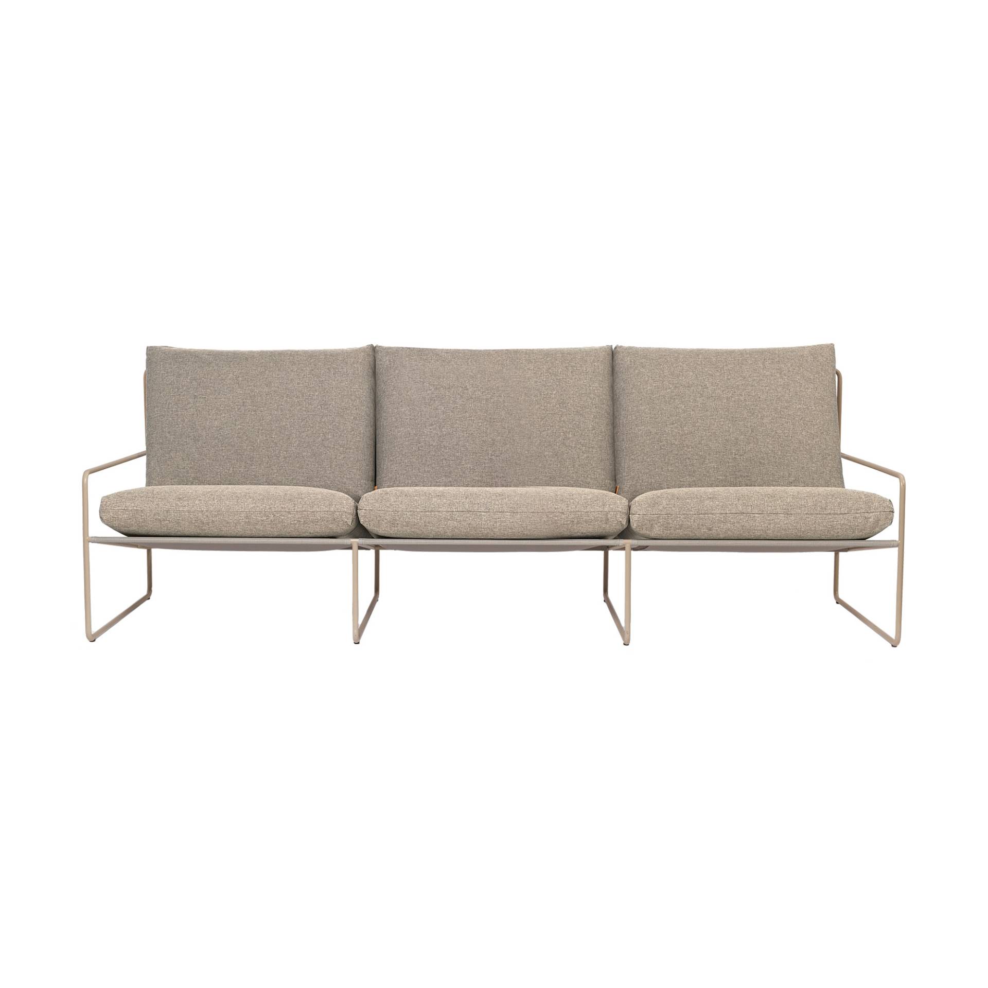 ferm LIVING - Desert Outdoor 3-Sitzer Sofa - dunkel sand/LxBxH 233x85x78cm/Gestell kaschmir pulverbeschichtet/wasserabweisende und UV-beständige Besch von ferm LIVING