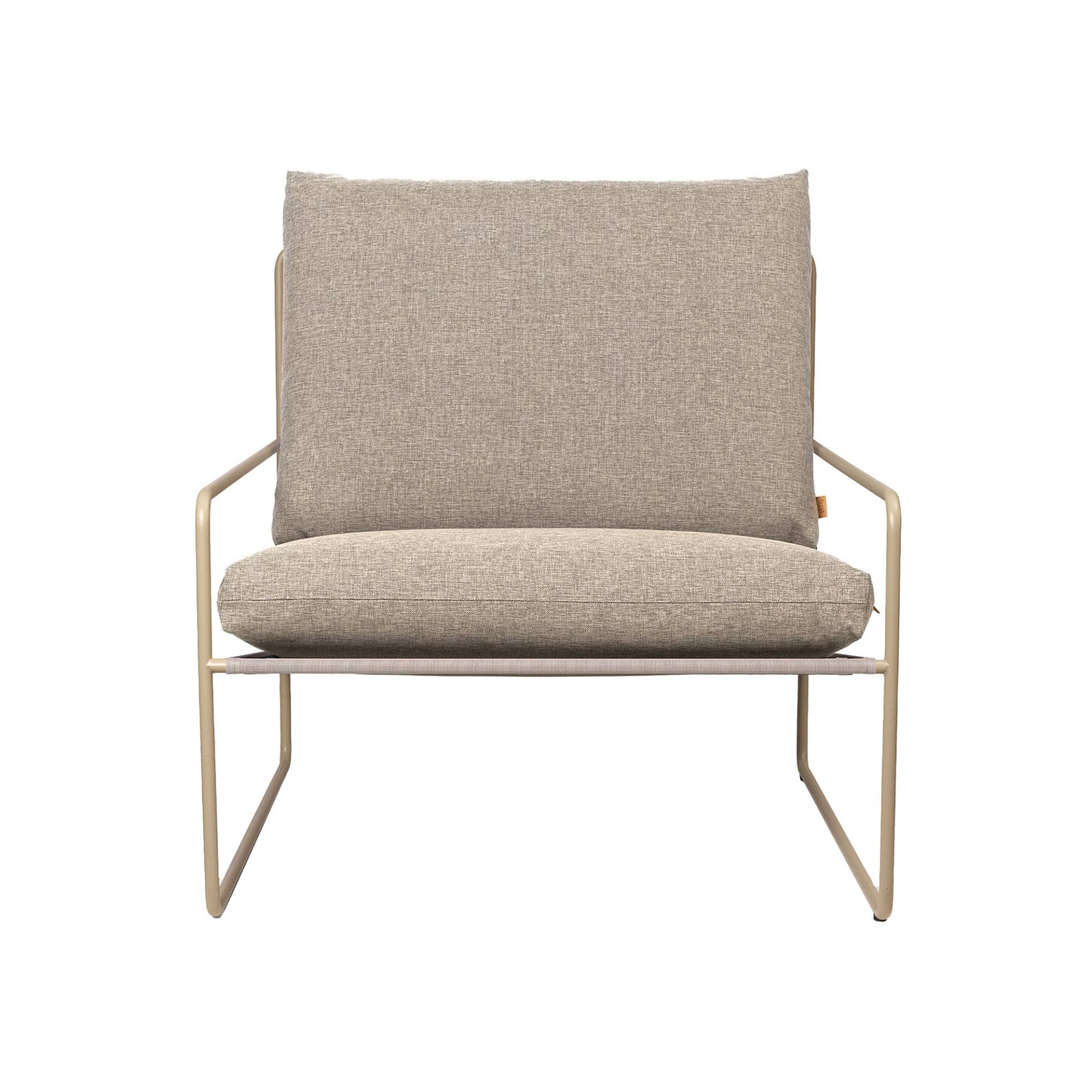 ferm LIVING - Desert Outdoor Sessel - dunkel sand/LxBxH 79x85x78cm/Gestell kaschmir pulverbeschichtet/wasserabweisende und UV-beständige Beschichtung von ferm LIVING