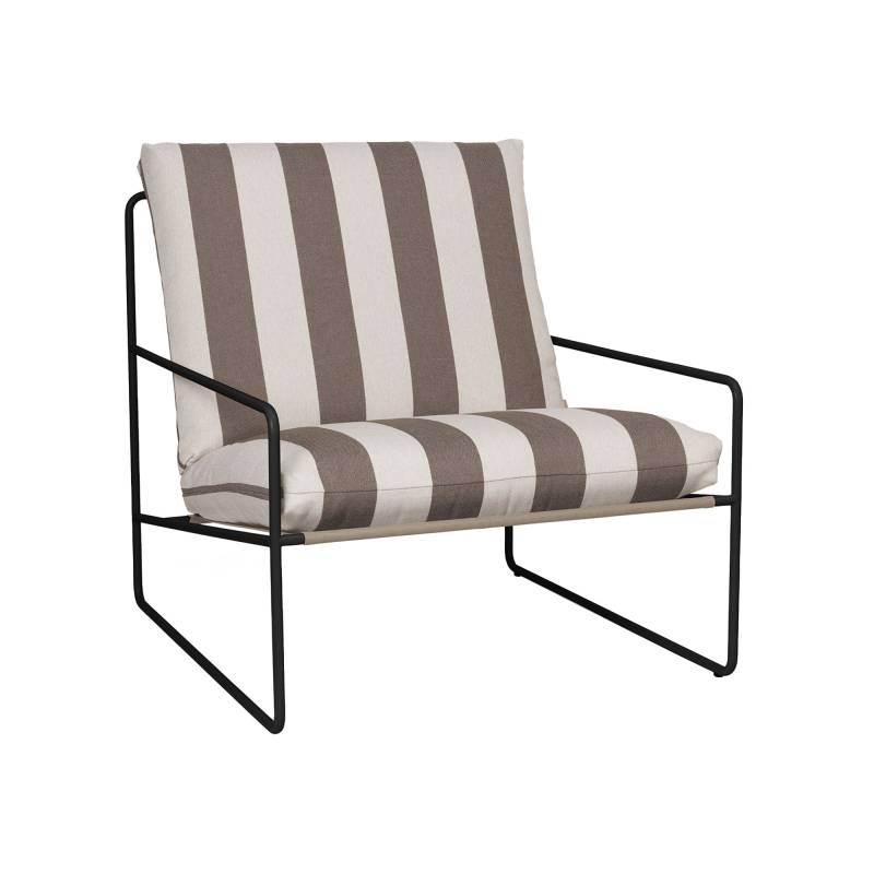 ferm LIVING - Desert Outdoor Sessel - schokolade/LxBxH 79x85x78cm/Gestell schwarz pulverbeschichtet/wasserabweisende und UV-beständige Beschichtung von ferm LIVING