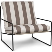 ferm LIVING - Desert Stripe Outdoor Sessel, schwarz / chocolate von ferm LIVING