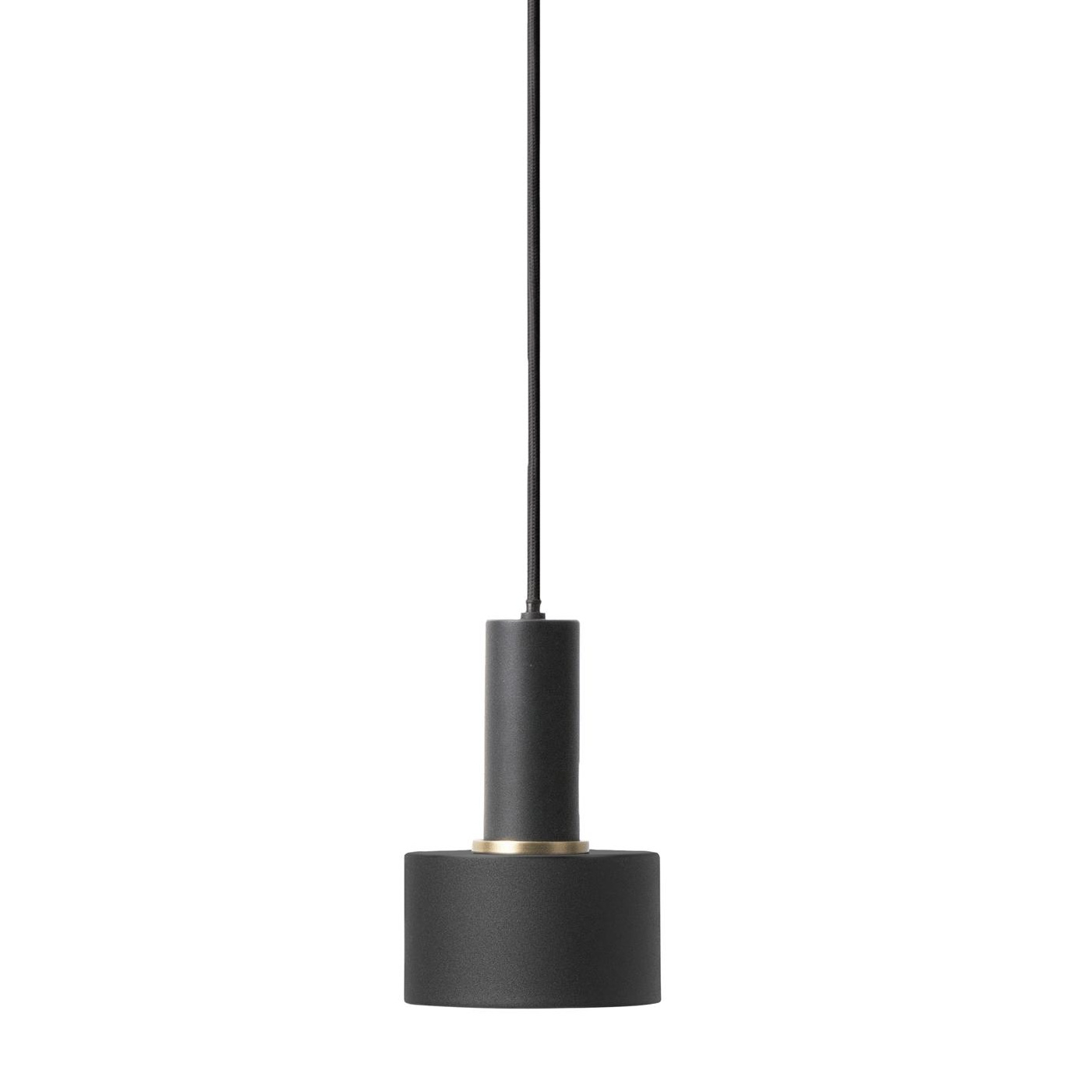 ferm LIVING - Disc Pendelleuchte H 17cm - schwarz/pulverbeschichtet/H 17cm / Ø 12cm/innen weiß von ferm LIVING