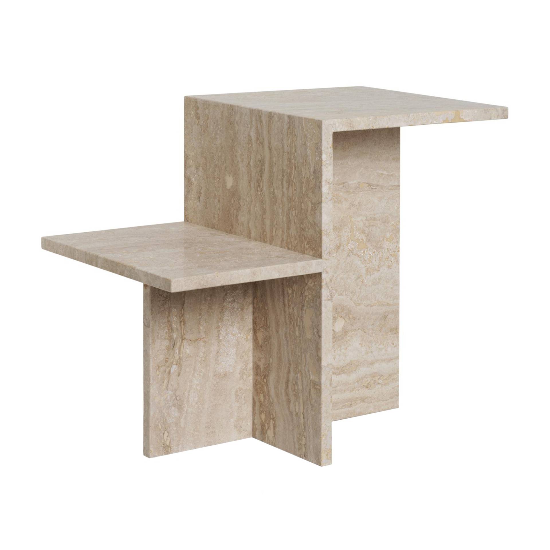 ferm LIVING - Distinct Beistelltisch - beige/Travertine/BxHxT 35x50x59,5cm von ferm LIVING