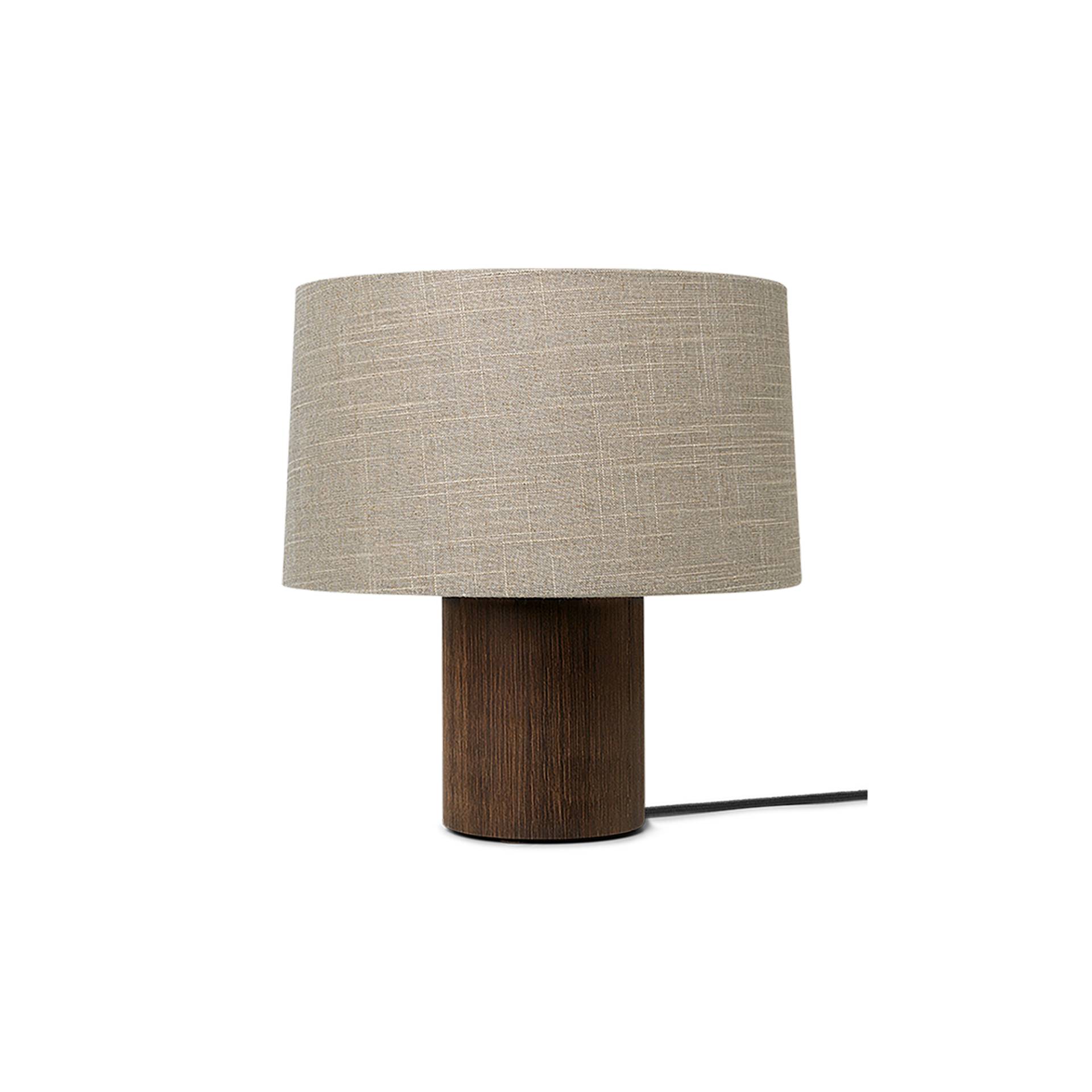 ferm LIVING - Eclipse Tischleuchte H39,5cm - sand, dunkelbraun/Solid, geräuchert/H x Ø 39,5x33cm/260cm schwarzes Textilkabel/Ein-/Ausschalter/Leuchtmi von ferm LIVING