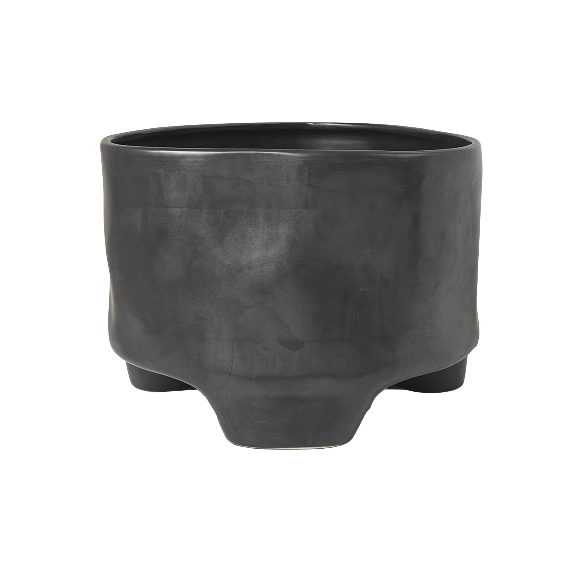 ferm LIVING - Esca Blumentopf L - schwarz/glasiert/BxHxT 42,5x24x31,5cm von ferm LIVING