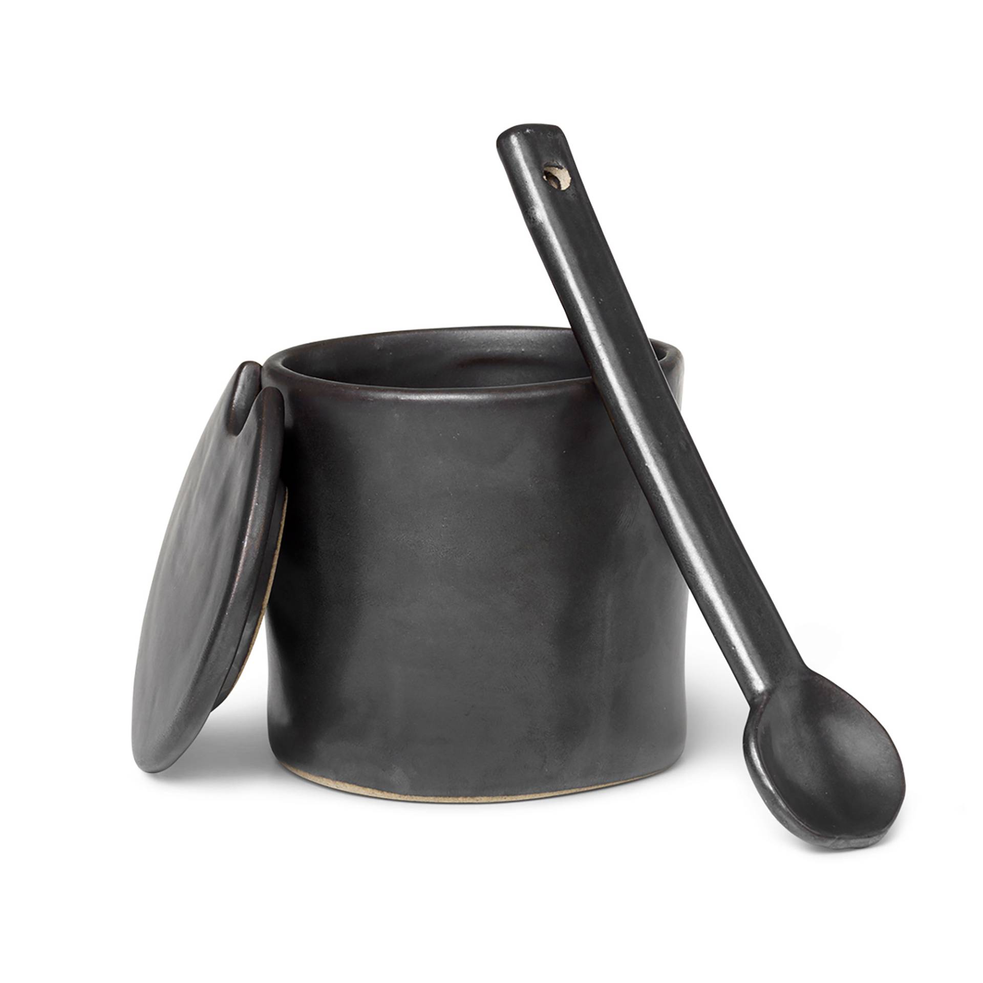 ferm LIVING - Flow Dose mit Löffel - schwarz/BxHxT 7,5x8x8cm von ferm LIVING