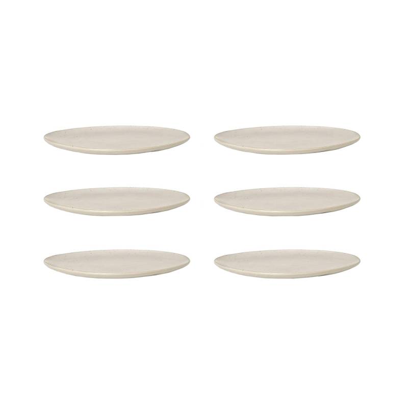 ferm LIVING - Flow M Teller 6er Set - off-white/H x Ø 1,5x22cm von ferm LIVING