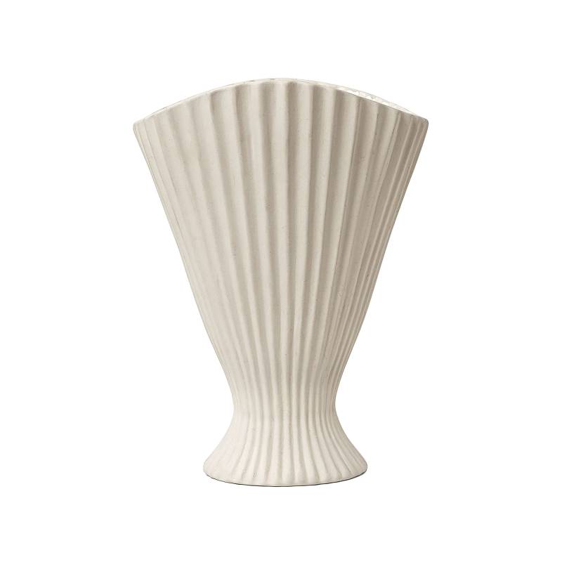 ferm LIVING - Fountain Vase - off-white/matt/BxHxT 23x30,5x18,5cm/klare Glasur an der Innenseite von ferm LIVING