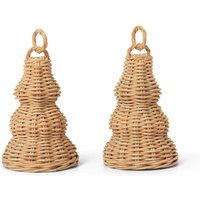 Ferm Living - Geflochtene Glocken-Kugeln, natur (2er-Set) von Ferm Living