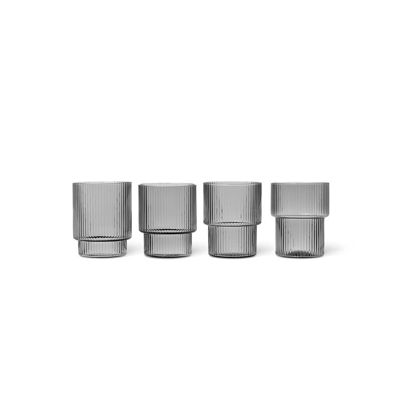 ferm LIVING Glas Ripple, grau, 200 ml, mundgeblasen, 4er-Set ferm LIVING Glas Ripple, grau, 200 ml, mundgeblasen, 4er-Set von ferm LIVING