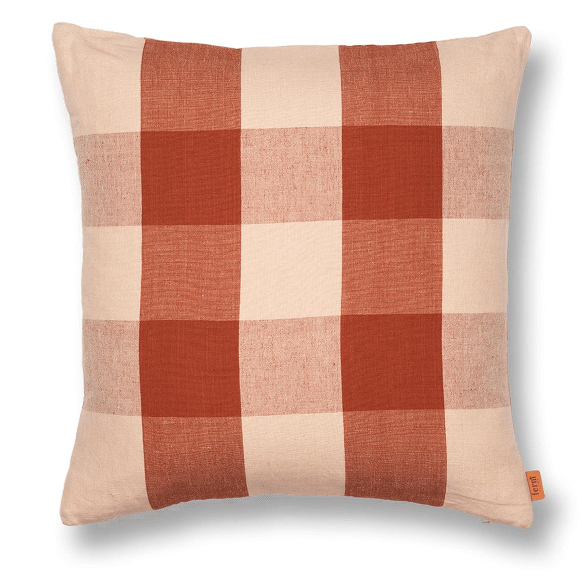 ferm LIVING - Grand Kissen - rosa, rost/kariert/BxH 50x50cm von ferm LIVING