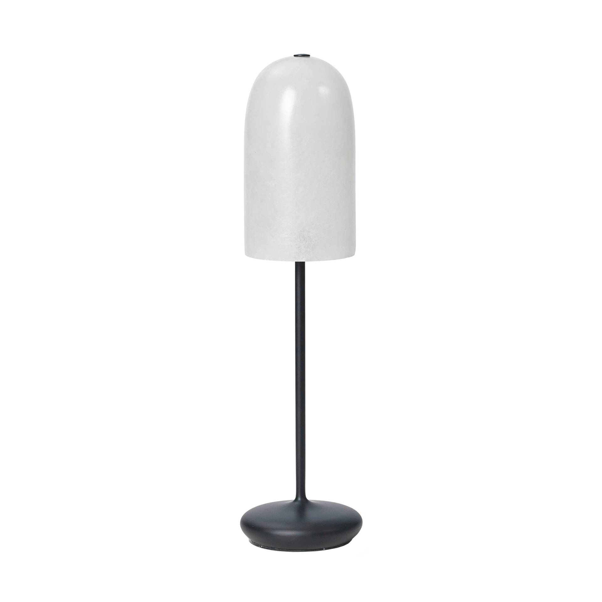 ferm LIVING - Gry LED Akku Tischleuchte - schwarz/translucent/pulverbeschichtet/H x Ø 44,3x10cm/LED/3W/220-240V/50Hz/3000K/240lm/CRI >80/dimmbar von ferm LIVING