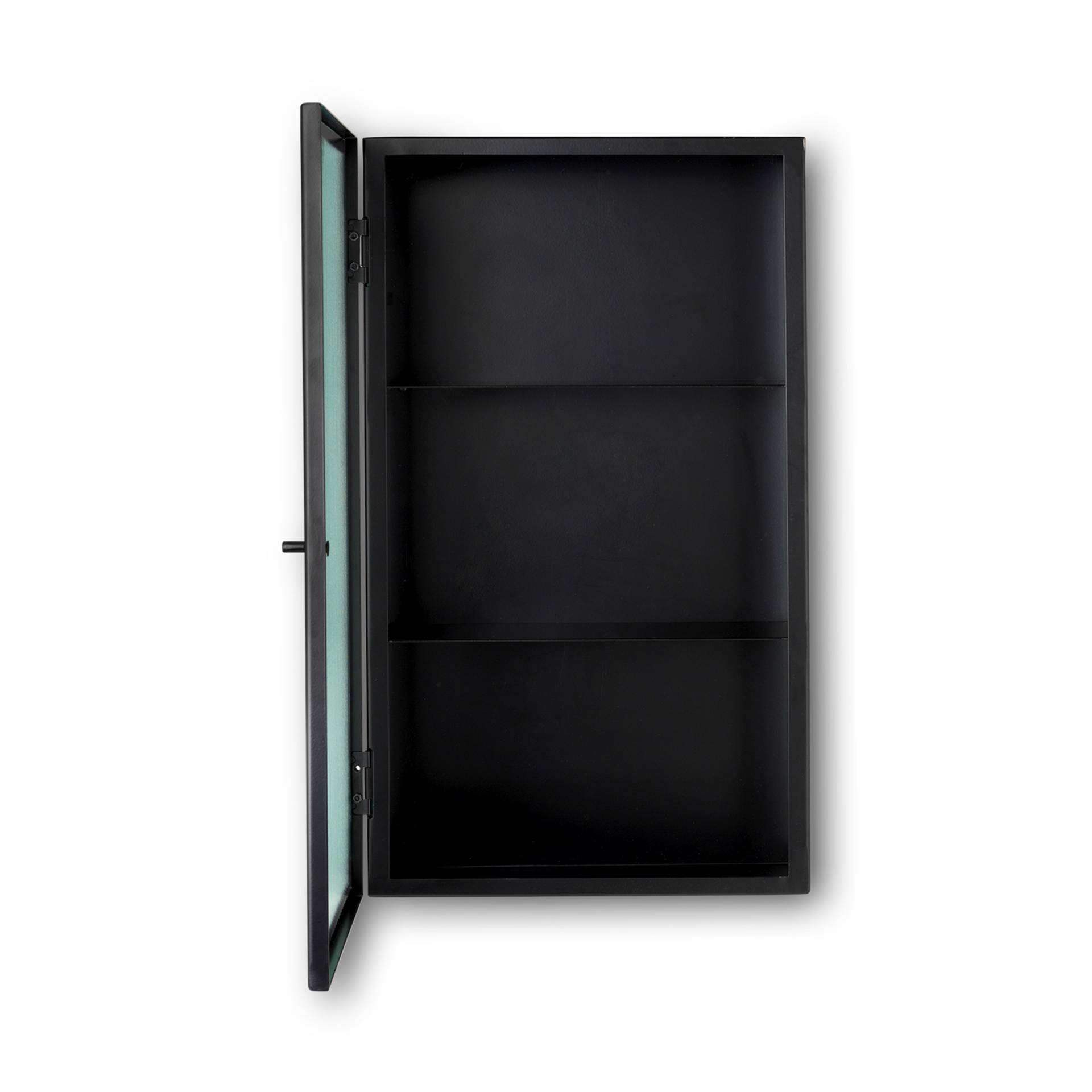 ferm LIVING - Haze Wandschrank geriffeltes Glas - schwarz/pulverbeschichtet/BxHxT 35x60x15cm von ferm LIVING