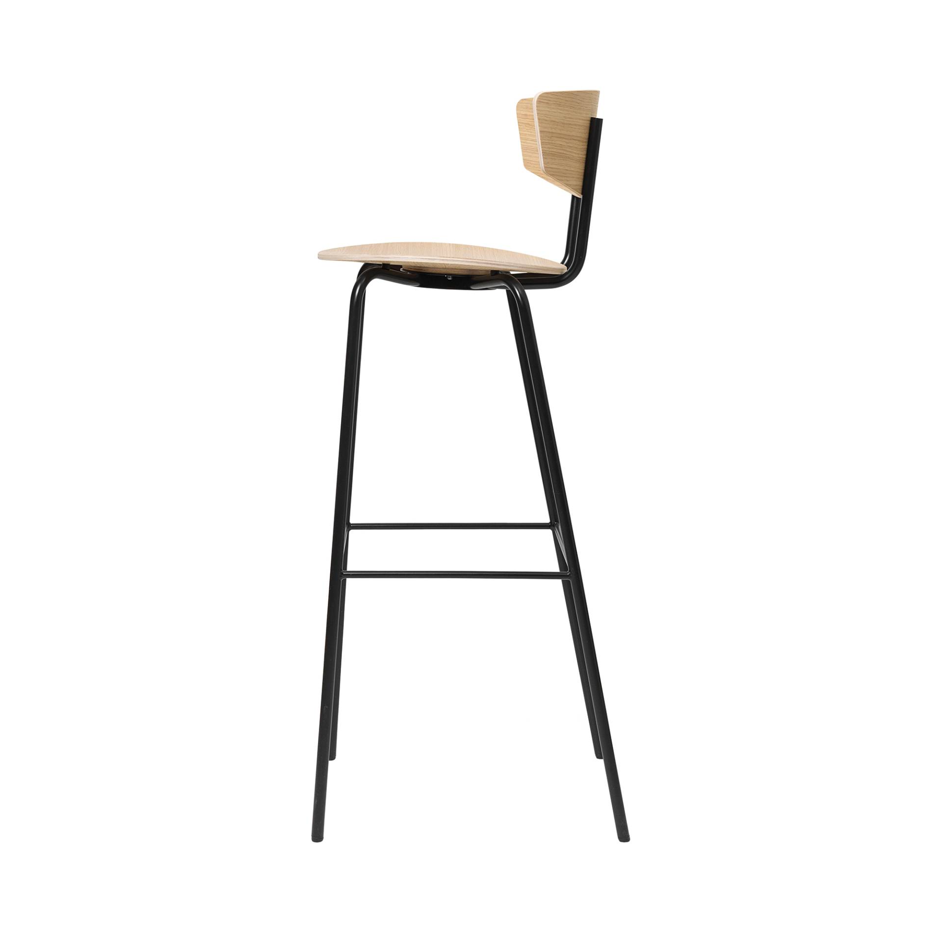 ferm LIVING - Herman Barhocker 76cm - eiche weiß, schwarz/geölt, pulverbeschichtet/BxHxT 40,5x96x43cm von ferm LIVING