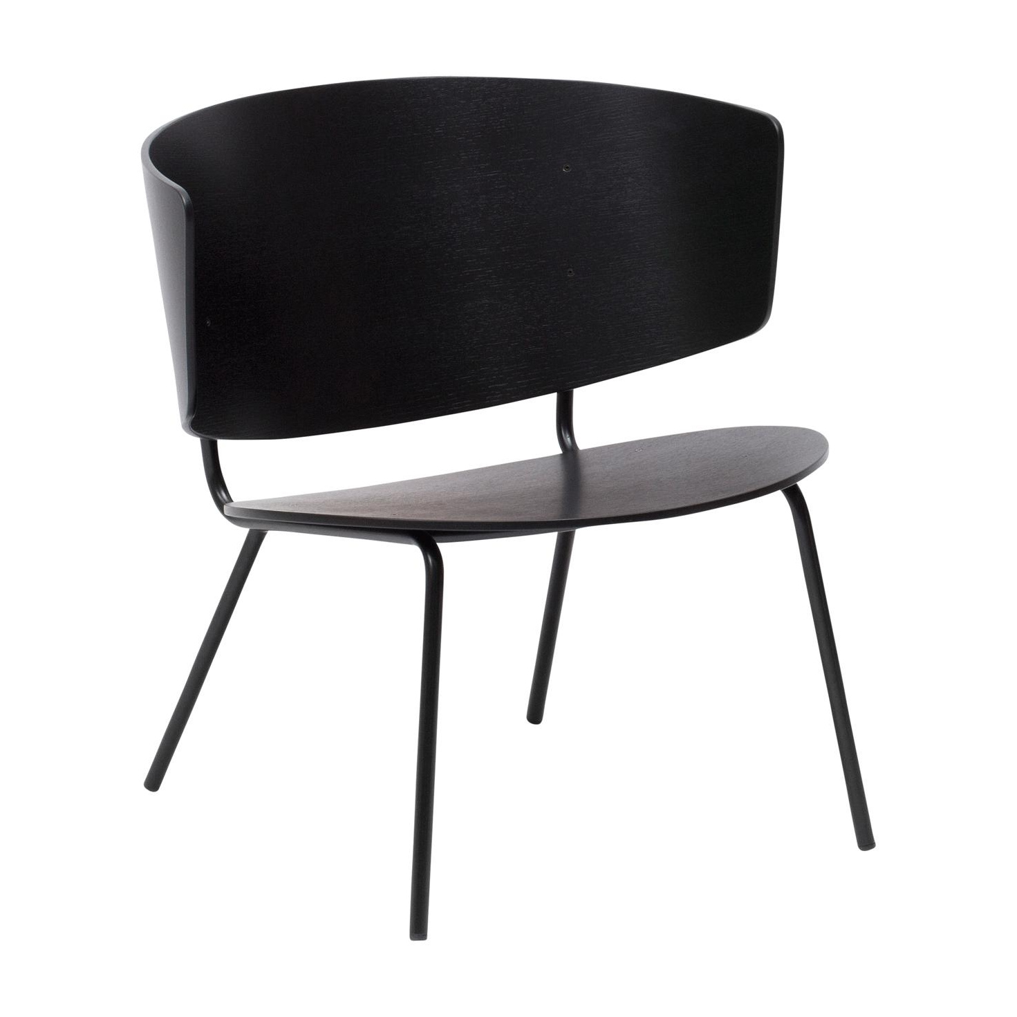 ferm LIVING - Herman Loungestuhl - schwarz/lackiert/BxHxT 68x68x60cm von ferm LIVING