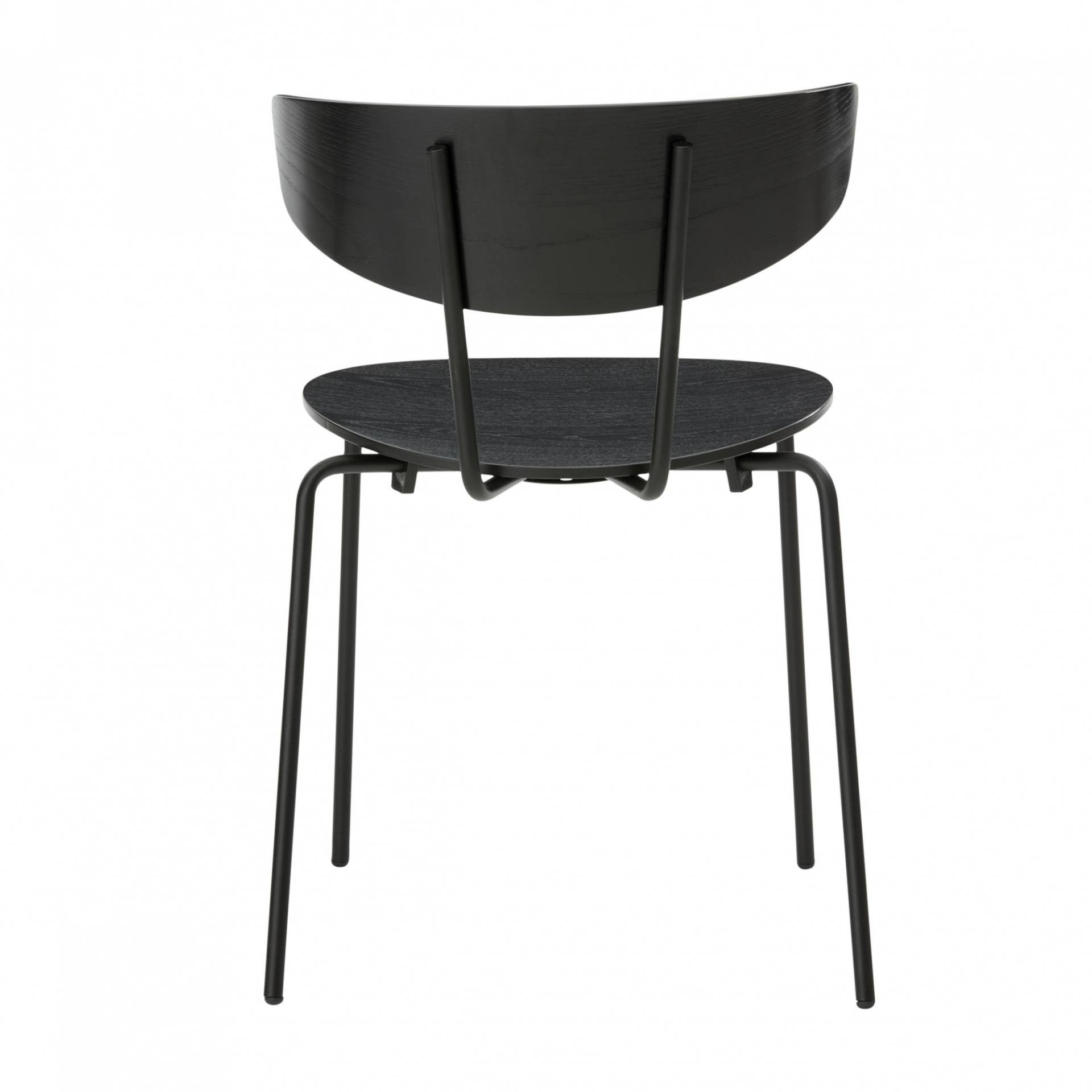 ferm LIVING - Herman Stuhl - schwarz/Esche furniert/BxHxT 50x74x47cm/Gestell schwarz von ferm LIVING