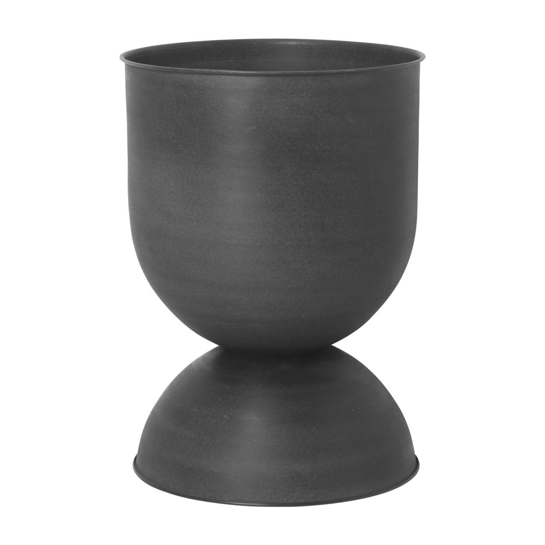 ferm LIVING - Hourglass Blumentopf L - schwarz/pulverbeschichtet/H x Ø 73x50cm von ferm LIVING