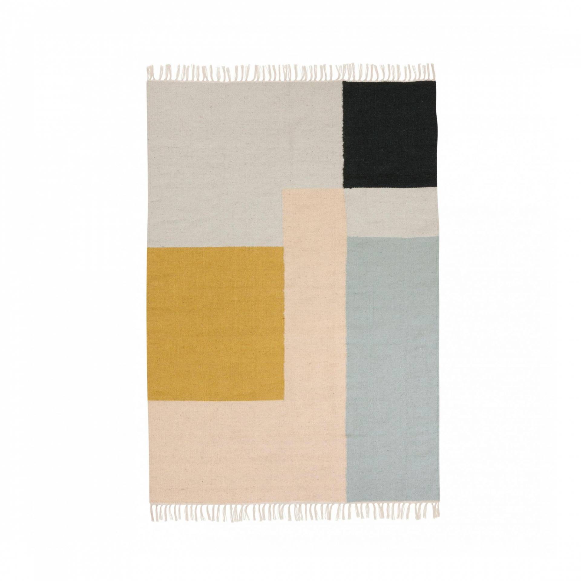 ferm LIVING - Kelim Squares Teppich 200x140cm - mehrfarbig/200x140cm von ferm LIVING