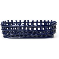 Ferm Living - Keramik Korb oval, blau von Ferm Living