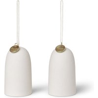 Ferm Living - Keramikanhänger Glocken, off-white (2er-Set) von Ferm Living