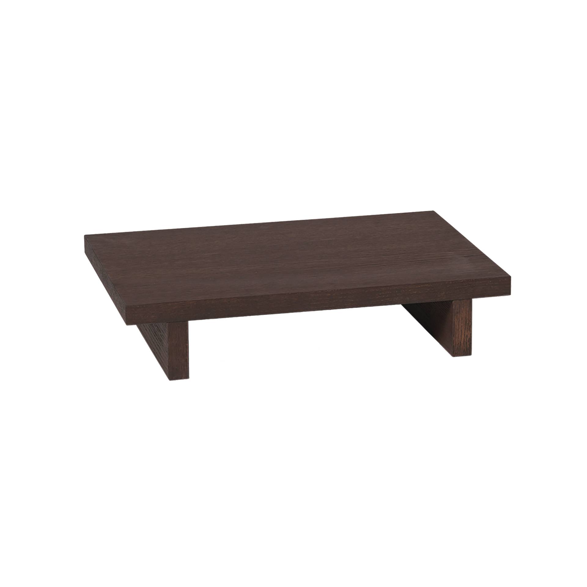 ferm LIVING - Kona Low Beistelltisch 49x33,5cm - Eiche/dunkel gebeizt/BxHxT 49x10x33,5cm von ferm LIVING