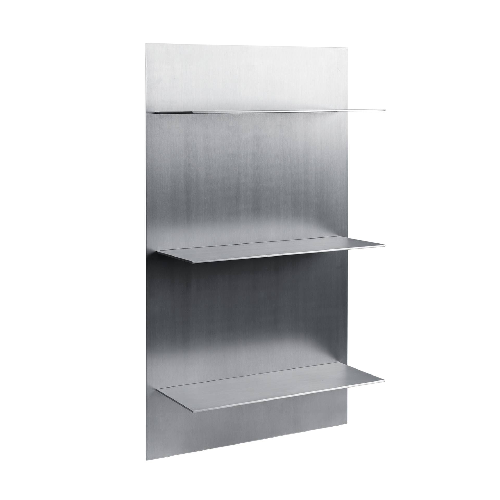 ferm LIVING - Lager Triple Wandregal - aluminium/BxHxT 55x100x23,3cm/inkl. Wandhalterungen/max. 5kg Traglast pro Regal von ferm LIVING