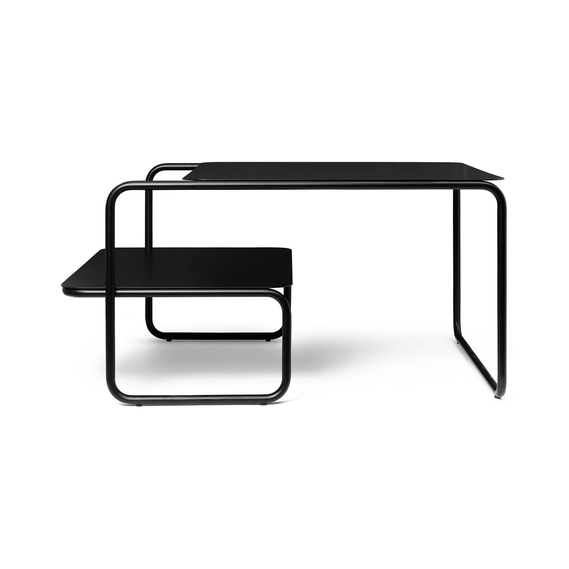 ferm LIVING - Level Couchtisch - schwarz/pulverbeschichtet/LxBxH 79x60x40cm/für Innen- und Außenbereich geeignet von ferm LIVING