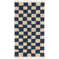 ferm LIVING - Mara Teppich waschbar, 90 x 150 cm, deep blue / warm sand von ferm LIVING