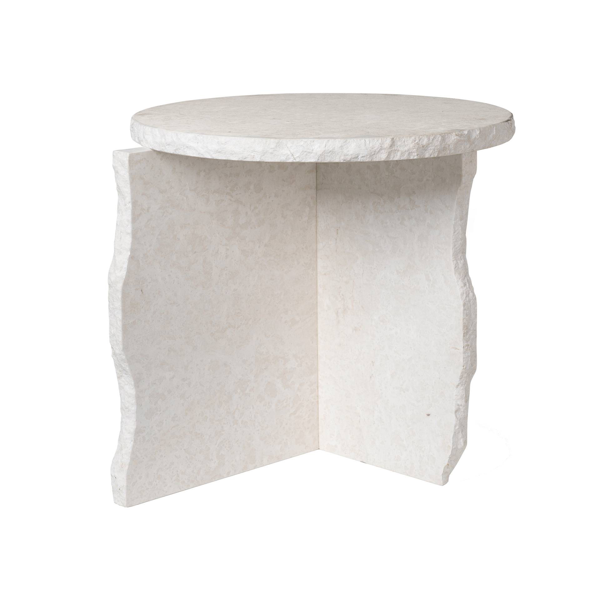 ferm LIVING - Mineral Marmor Skulpturtisch - weiß/H x Ø 50x52cm/Jedes Stück ein Unikat! von ferm LIVING