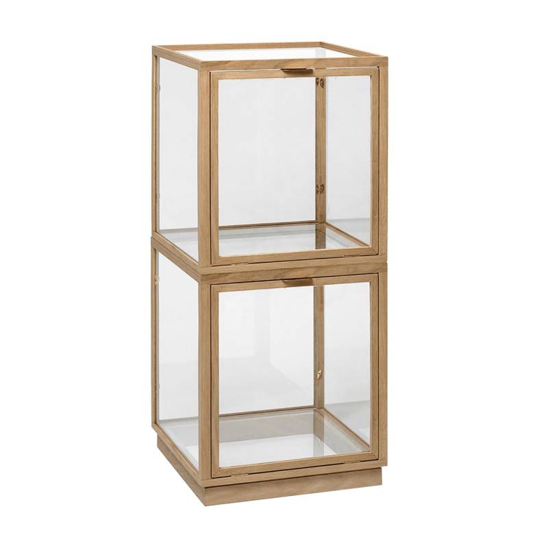 ferm LIVING - Miru Glasvitrine 2er Set - eiche/BxHxT 40x84,5x40cm/inkl. Base von ferm LIVING