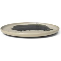 ferm LIVING - Omhu Servierplatte, Ø 36 cm, off-white / charcoal von ferm LIVING