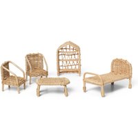 Ferm LIVING - Rattan Puppenhausmöbel Im 5er Set Natural von ferm LIVING