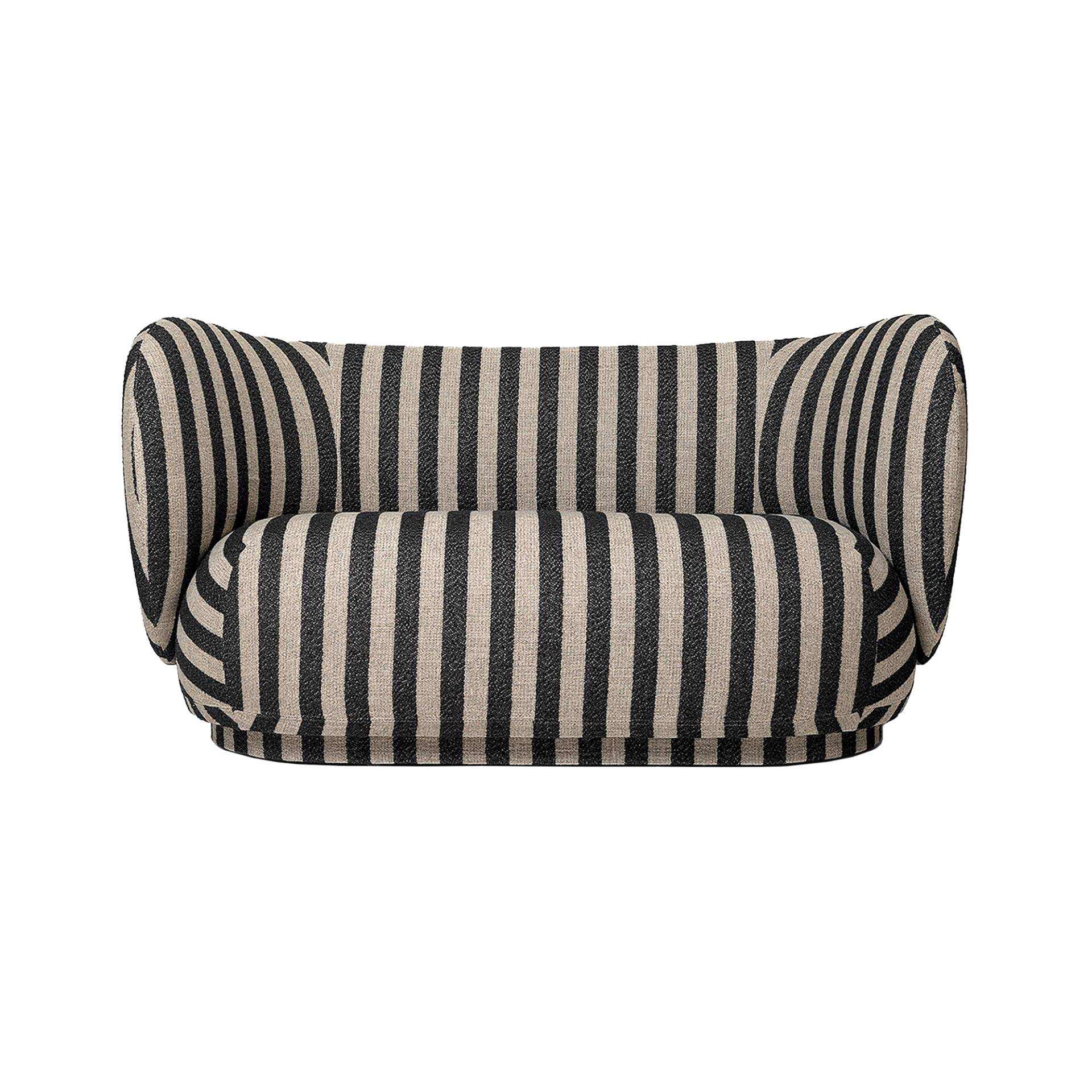 ferm LIVING - Rico 2-Sitzer Sofa - sand/schwarz/Stoff Louisana/BxHxT 150x79x81,5cm von ferm LIVING