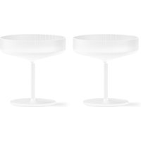 ferm LIVING - Ripple Champagnerglas (2er-Set), frosted von ferm LIVING