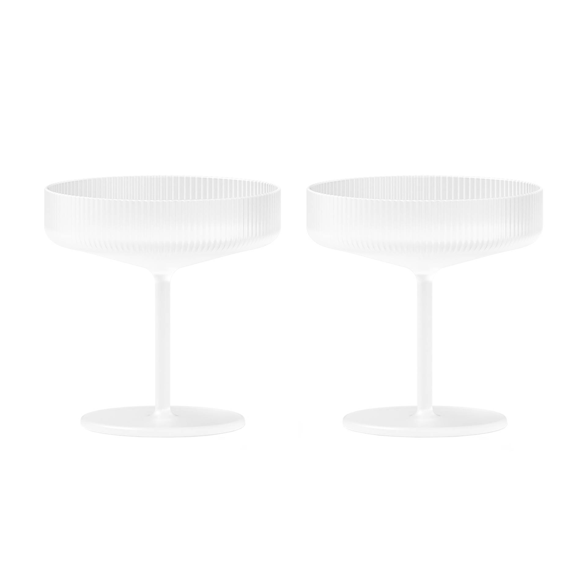 ferm LIVING - Ripple Champagnerglas 2er Set - mattiert/H x Ø 11x10,5cm/jedes Stück ein Unikat von ferm LIVING