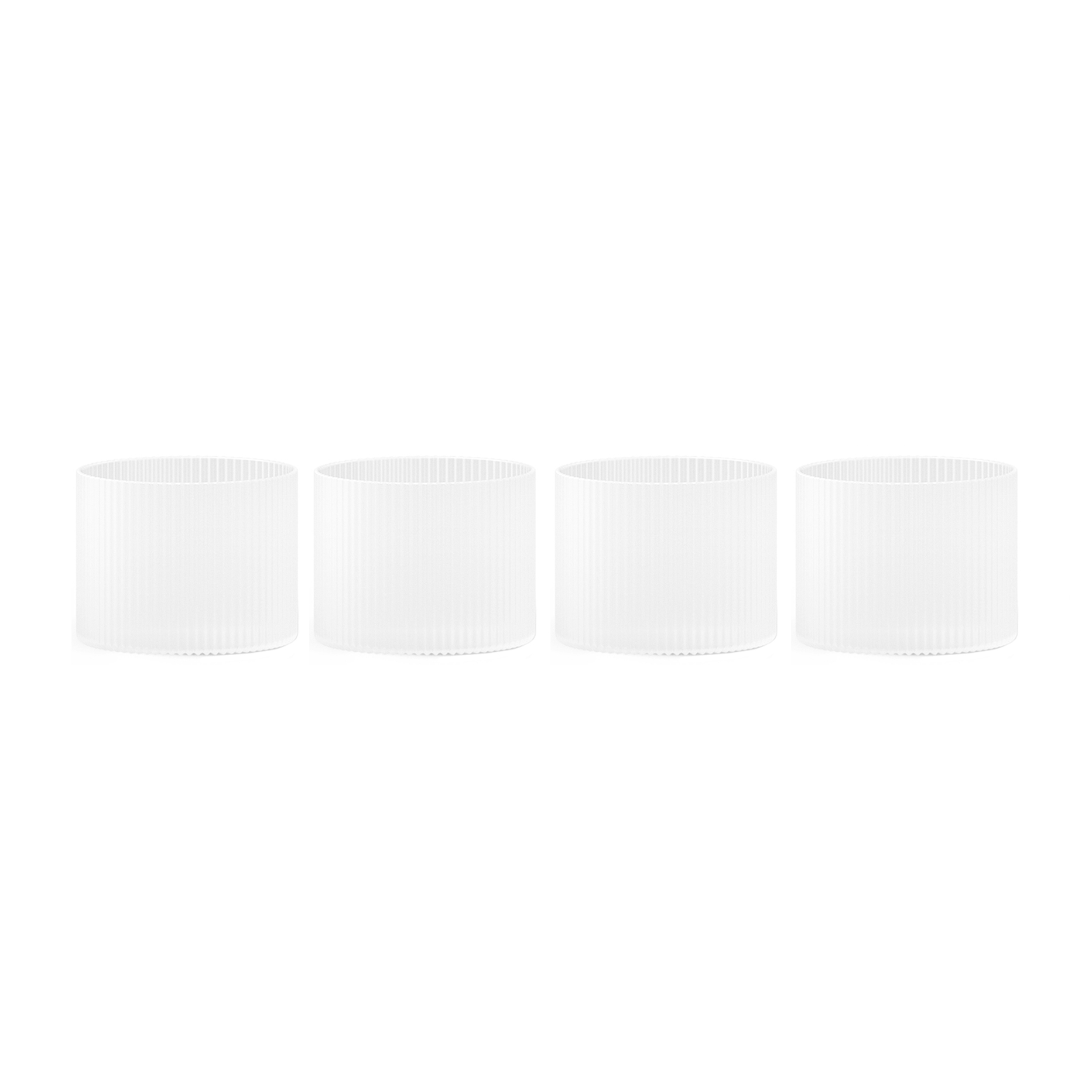 ferm LIVING - Ripple Glas niedrig 4er Set - mattiert/H x Ø 6,1x7,6cm/jedes Stück ein Unikat von ferm LIVING