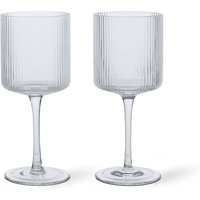 Ferm Living - Ripple Weißweinglas, klar (2er-Set) von Ferm Living