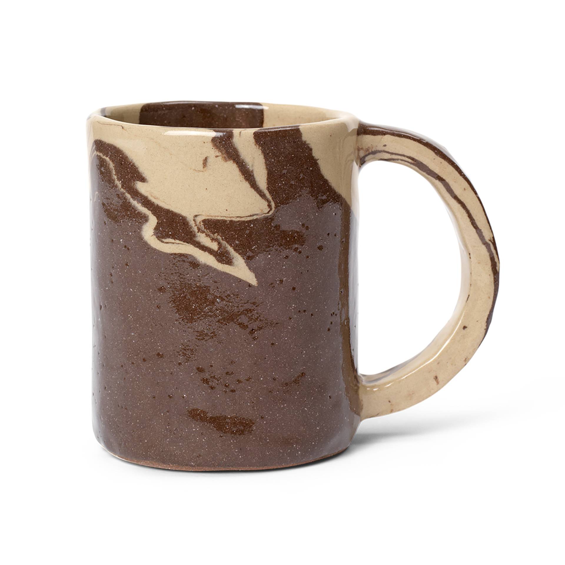 ferm LIVING - Ryu Tasse 30cl - sand, braun/klar glasiert/LxBxH 7,7x12x9,5cm/jedes Stück ein Unikat von ferm LIVING