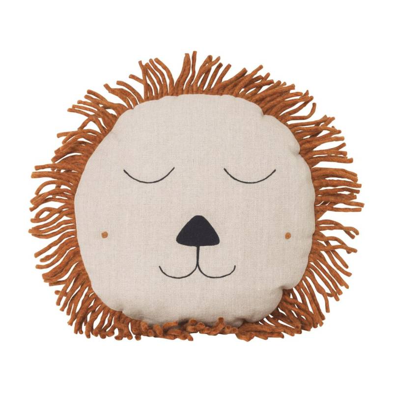 ferm LIVING - Safari Kinderkissen Löwe - natur/Ø 35cm von ferm LIVING